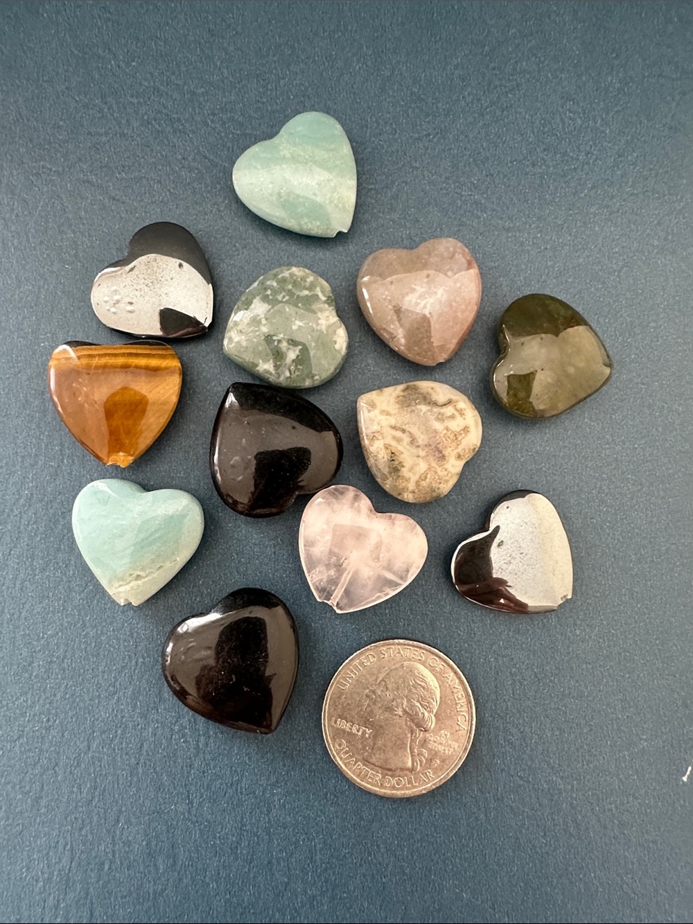 NEW listing 🌺 Vintage Semi Precious Heart Stones
